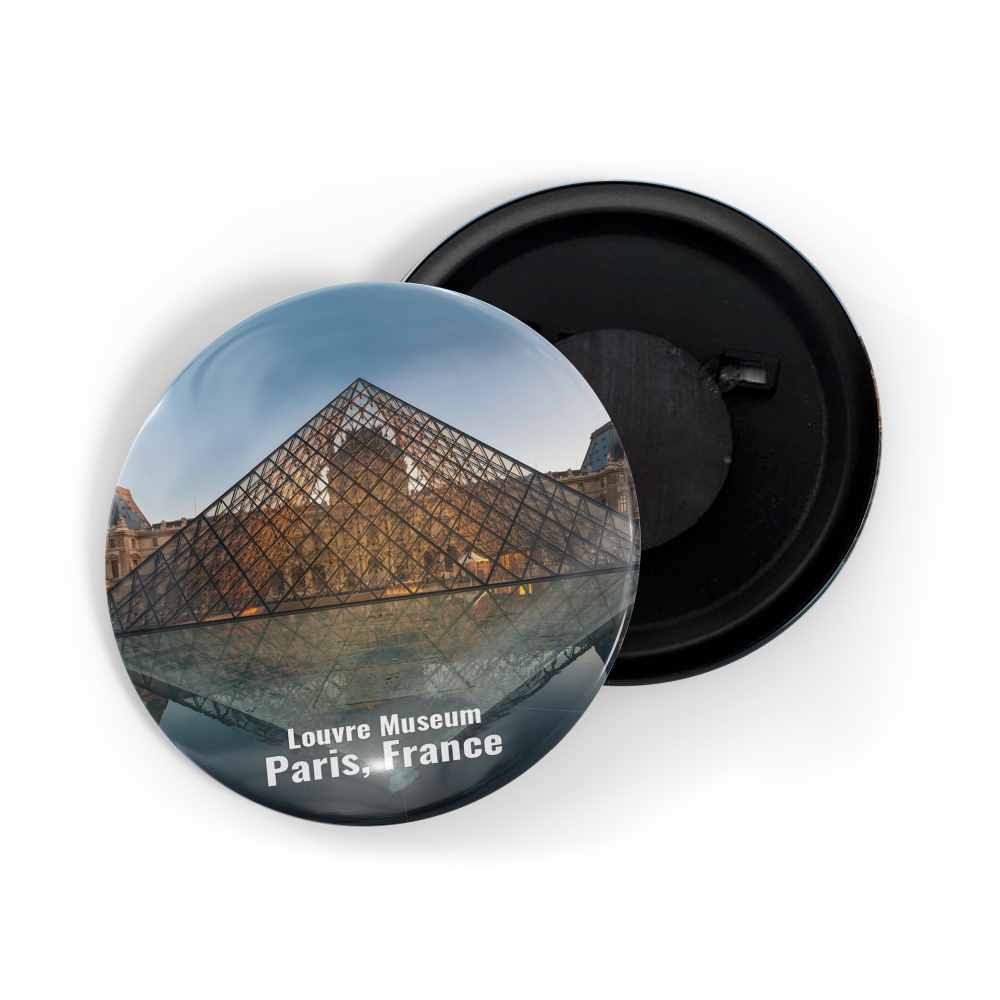 dhcrafts Fridge Magnet Multicolor Famous Tourist Place Louvre Museum Paris, France D2 Glossy Finish Design Pack of 1